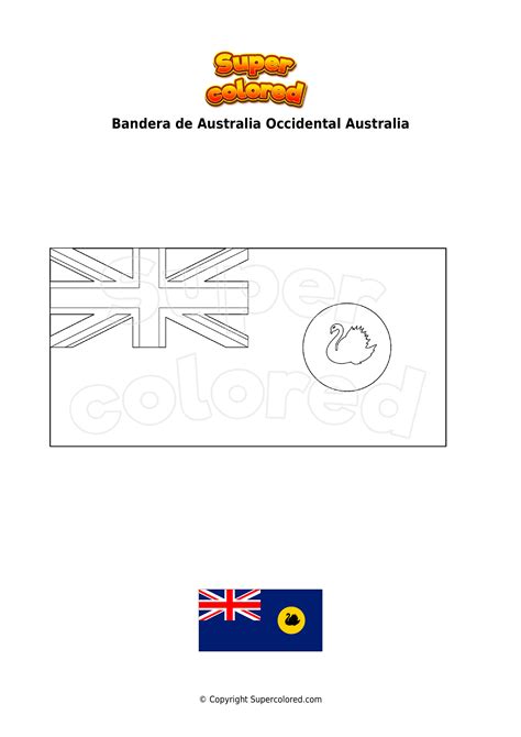 Dibujo Para Colorear Bandera De Australia Occidental Australia