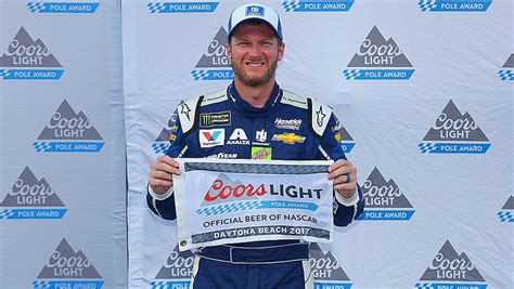 dale earnhardt jr wins coors light pole award at daytona