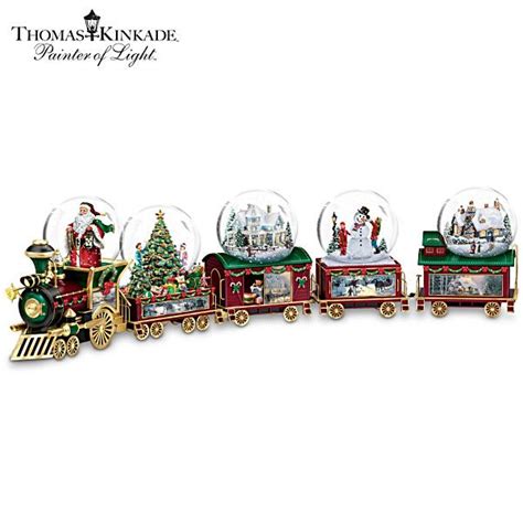 Christmas Train With Thomas Kinkade Art And Snowglobes In 2020 Thomas