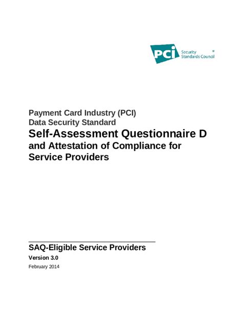 And Attestation Of Compliance For Service Providers Doc Template