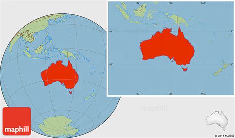 Savanna Style Location Map Of Australia