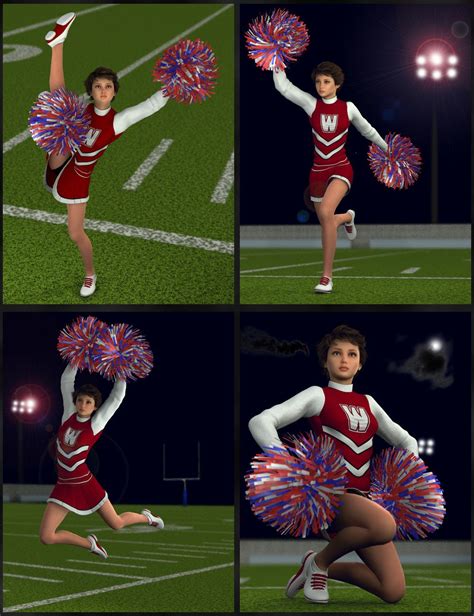 Cheerleader Pom Pom Poses Daz 3D
