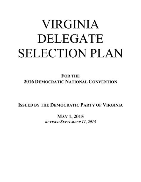 Dpva Delegate Selection Plan Democratic Party Of Virginia