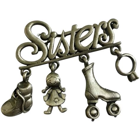 This Is A Nice Sisters Pin With Little Charms The Ring Charm Has A