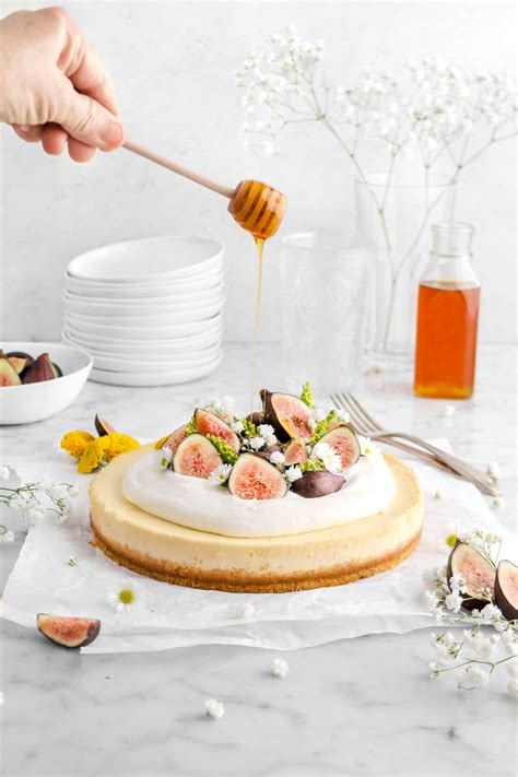 Goat Cheese And Honey Cheesecake With Honey Whipped Cream Bakers Table