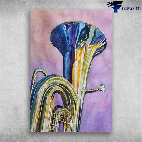 Tuba Addicts Colorful Painting Tuba Musical Instrument Fridaystuff