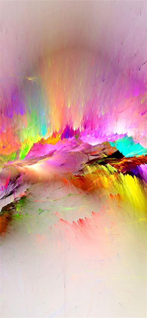 Colorful Paint Rainbow Abstract 1242x2688 Iphone Xs Max Wallpaper