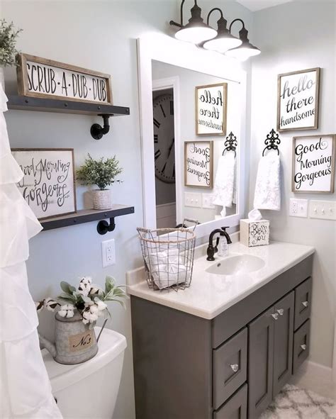 Small apartments and studios don't usually relish on large windows and there is a high probability that a small studio bathroom is built with windows of its own. Gorgeous 110 Spectacular Farmhouse Bathroom Decor Ideas ...