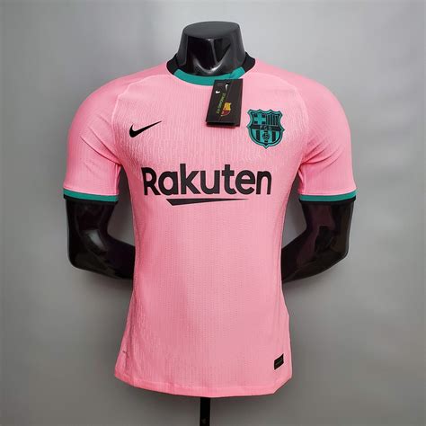 Camisa Barcelona 2020 2021 Nike Uniforme 3 Rosa Jogador