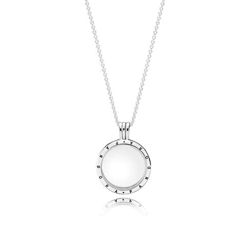 Pandora Floating Locket Necklace Medium Sapphire Crystal Glass