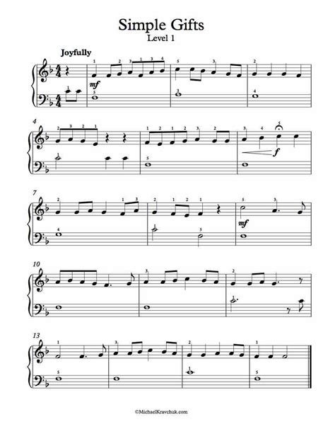 Free Piano Arrangement Sheet Music Simple Ts