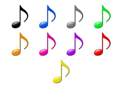 Colored Music Notes Clipart Best Gambaran