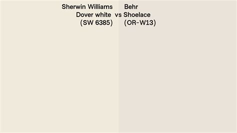 Sherwin Williams Dover White Sw 6385 Vs Behr Shoelace Or W13 Side