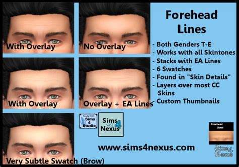 Forehead Lines By Samanthagump At Sims 4 Nexus Sims 4 Updates