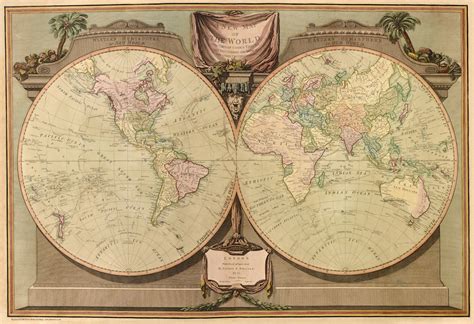 Old Map Of The World In 1808 By Laurie And Whittle Repro Vintage