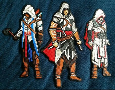 A Selection Of Assassin S Creed Hama Beads That I Have Made With Ezio