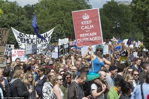 brexit protests see thousands take to the streets of london wearing eu flags daily mail online