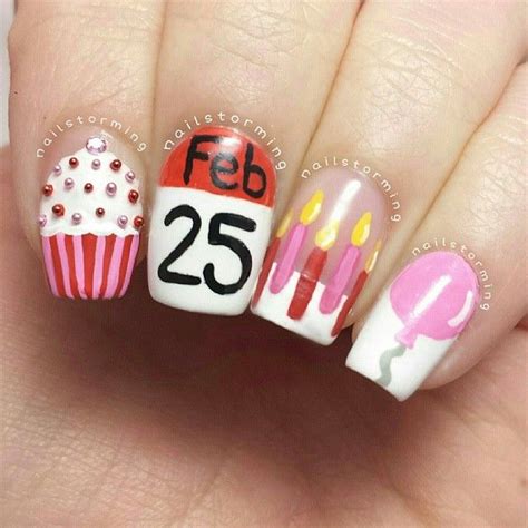 Birthday nail designs involving balloons look cute and are quite easy to be done. Birthday Themed Nail Arts - Pretty Designs