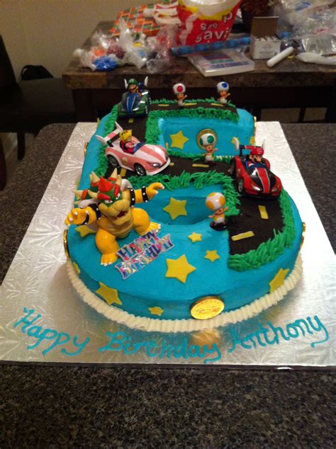 Peach's birthday cake is princess peach's board featured in mario party. Mario and Bowser Birthday Cake for Anthony's 5th...from ...