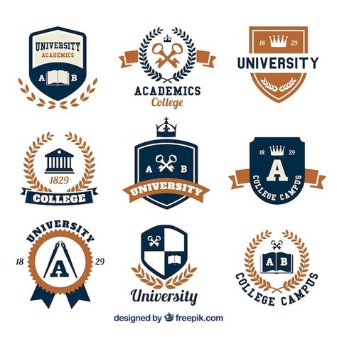 Free Selection Of Logos For College Vector