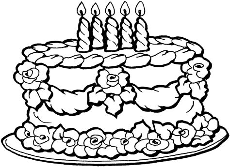Coloring Image Of Cake Coloring Pages