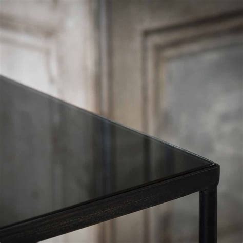 Glas schreibtisch zenit im skandi design mit bügelgestell aus eiche massivholz. NOTRE MONDE Schreibtisch "Arzu" Metall & Glas (schwarz ...