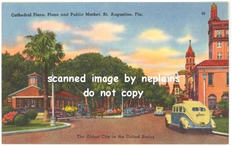Florida St Augustine Cathedral Place Street Scene 1940s Copy 2