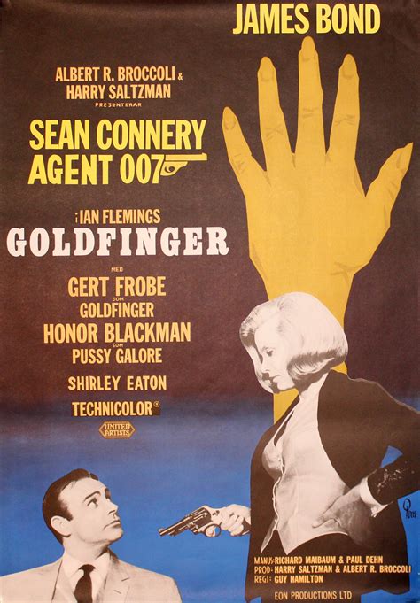 Original Vintage Poster 007 Goldfinger James Bond Designed By Åberg