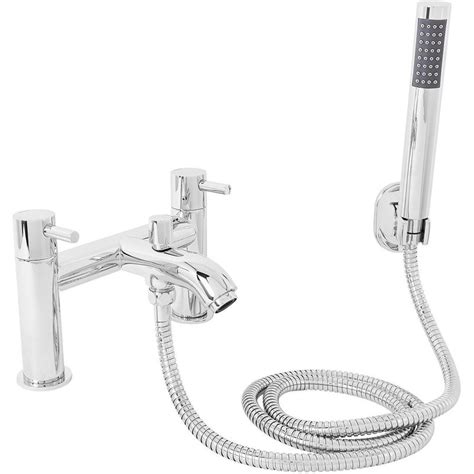 Modern Chrome Bath Shower Mixer Tap With Hand Held Shower Head Set