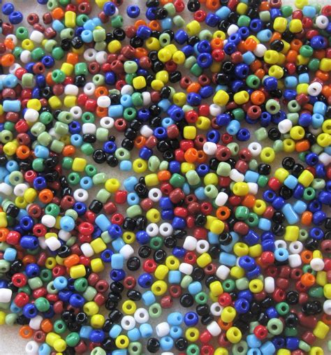Multi Color Opaque Glass Seed Beads 60 E Beads 4mm Jewelry Etsy
