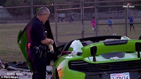 Mclaren Sports Car Destroyed In Four Vehicle Crash In Los Angeles