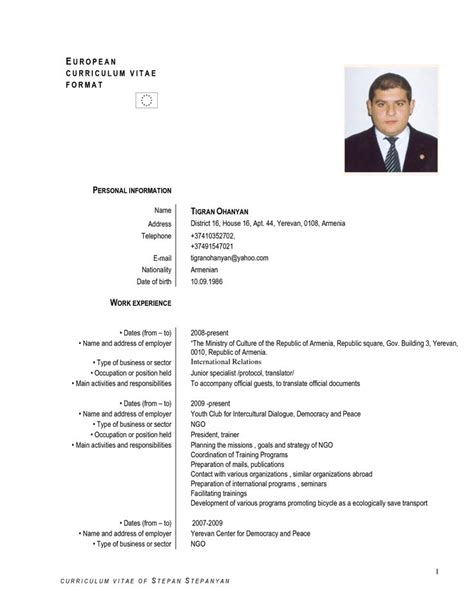 A curriculum vitae (cv) provides a summary of your experience, academic background including teaching experience, degrees, research, awards, publications, presentations, and other achievements, skills and credentials.﻿﻿ cvs are typically used for academic, medical, research. Europass Cv English Example Doc Cv Examples Europass ...