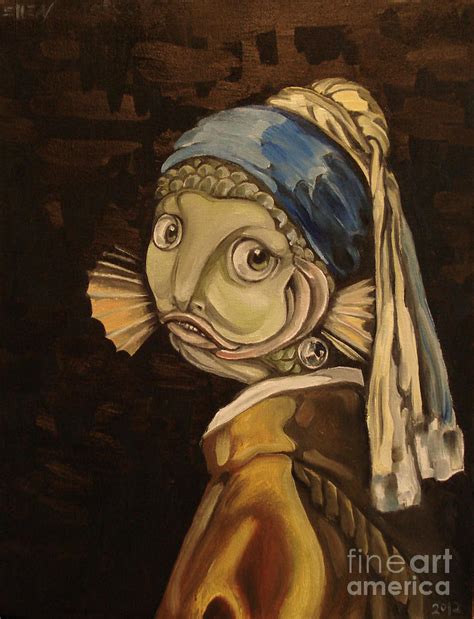 Fish With The Pearl Earring Painting By Ellen Marcus Fine Art America