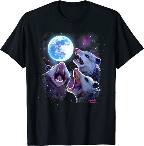 Three Possums Howling At Moon Shirt Like 3 Wolves T Shirts Etsy