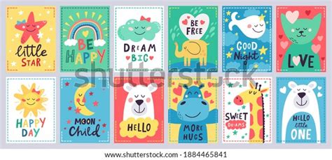 Cute Baby Poster Kids Play Room Stock Illustration 1884465841