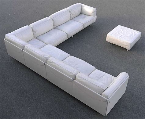 Large leather corner sofa are available in various materials such as wood, cane, bamboo and soft sets, to cater to unique aesthetic choices and provide ultimate comfort to the user. Large Poltrona Frau White Leather Corner Sofa, Special ...