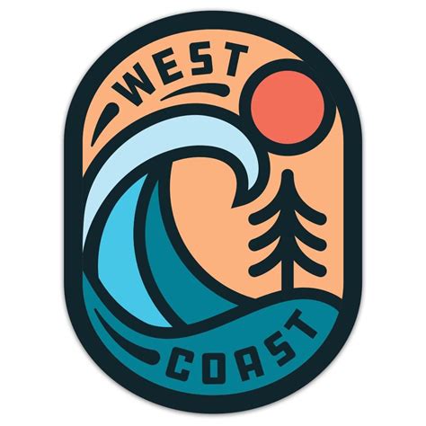 West Coast Sticker In 2021 Surf Stickers Sticker Design