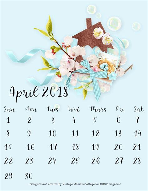 Free Printable April 2018 Calendar Diy Office Free Printables Free