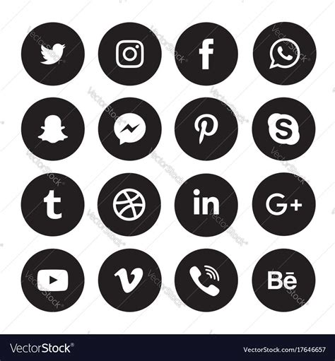 Black Social Media Icons Social Icons Web Icons Logo Icons Facebook