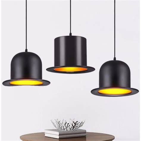 These days there are a lot of options, including different coloring of textile cords. Hanging-Hats-Pendant-Light-Bowler-Top-Hat-Lamp-Shade-Metal ...