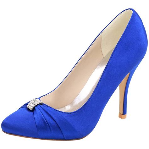 loslandifen women rhinestone pumps 10cm high heels pointed toe bridal shoes office lady royal