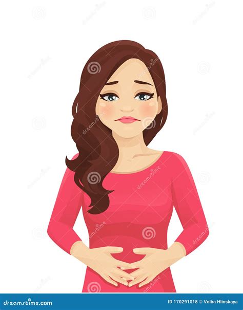 Woman Stomach Ache Stock Vector Illustration Of Acute