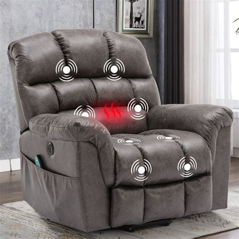 ebello large power lift chair recliner with heat and massage for big man faux leather electric