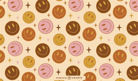 Smiley Faces Emoji Retro Pattern Design Vector Download