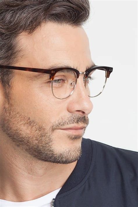 borderline browline tortoise frame glasses eyebuydirect in 2020 browline glasses men mens
