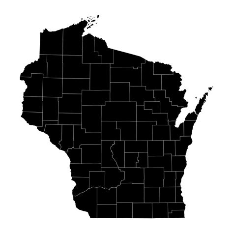 Wisconsin State Map With Counties Vector Illustration 25451764 Vector