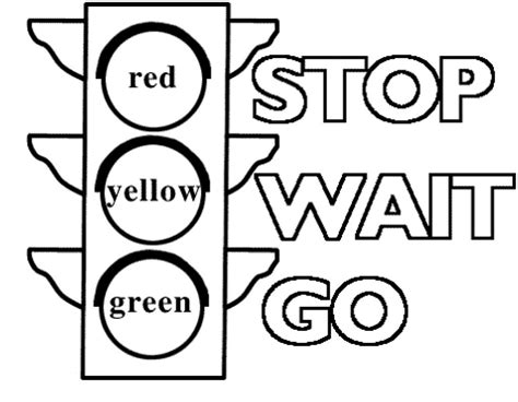 Coloring Page Traffic Light Worksheet - kidsworksheetfun