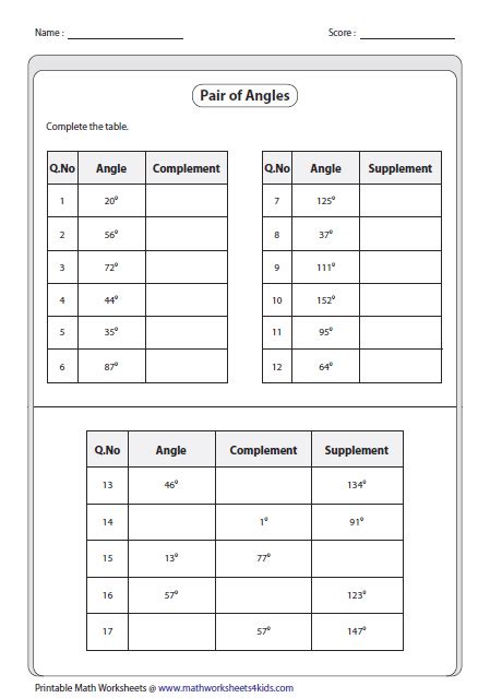 Mathworksheets4kids Intersecting Lines Answers Lines