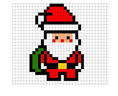 Simple Santa Claus Pixel Art Cross Stitch Art Pixel Art Templates