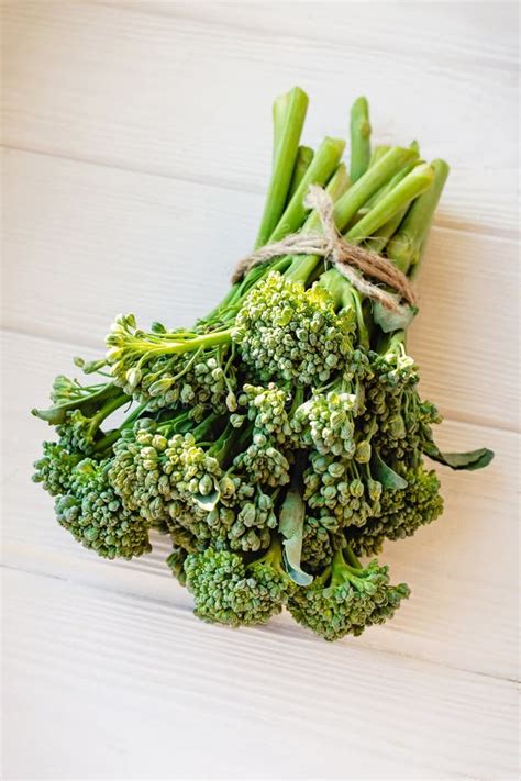 Fresh Raw Broccolini Or Baby Broccoli Close Up Stock Image Image Of